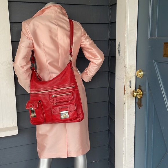 TOD’S Red Leather Large Crossbody Bag - Picture 1 of 12